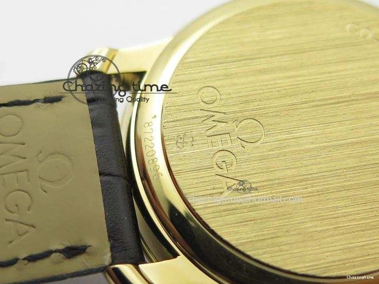 0220 De Ville MK 1:1 Best Edition YG Blue Dial On Black Leather Asian Seagull T1701 (Sec@6) Upgraded 8234